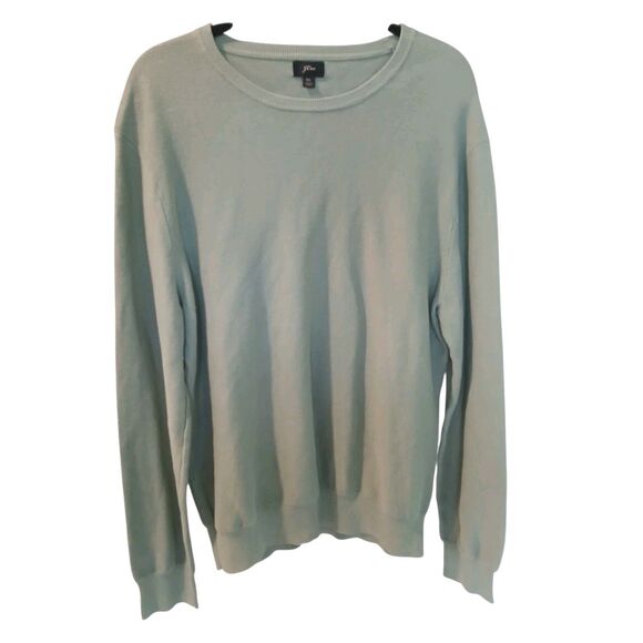 J.CREW Tops - J Crew Sweatshirt Womens XL Mint Green Crew Neck Pullover Waffleknit Lightweight